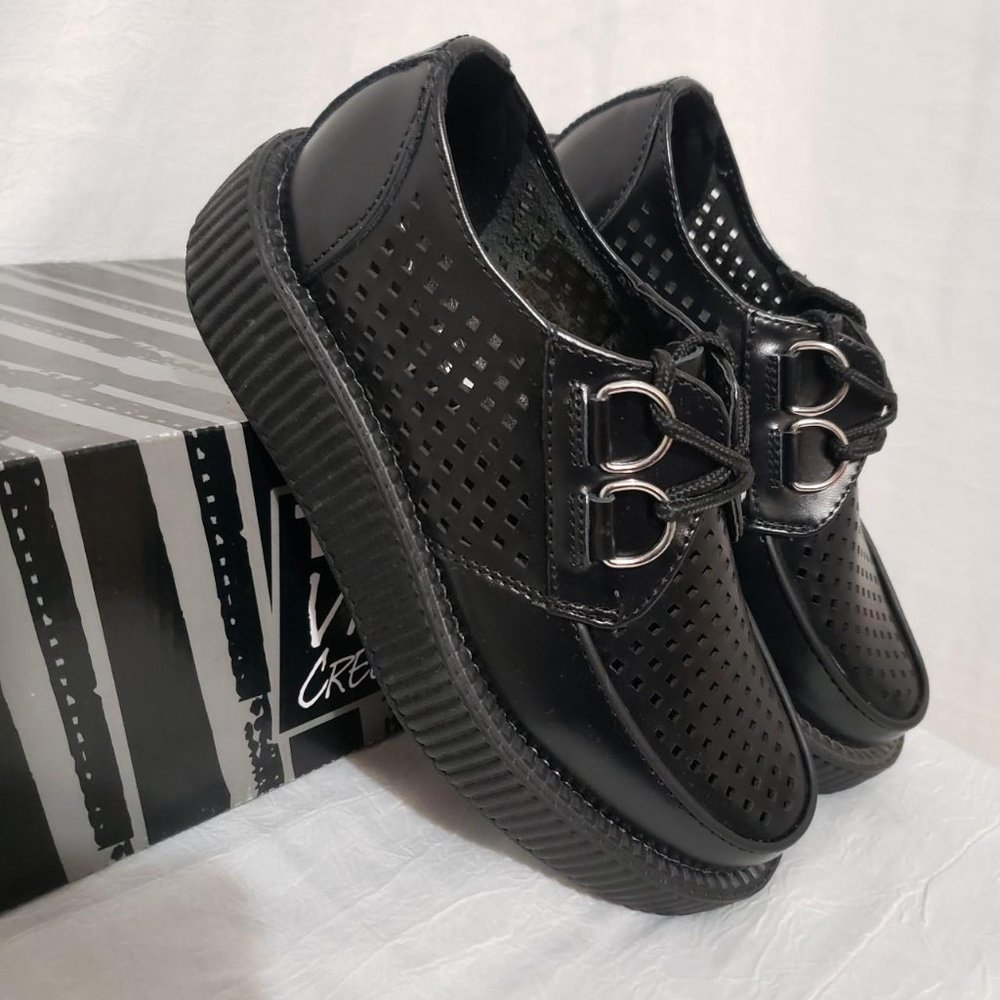 T.U.K Viva Mondo Black Leather Shoes NIB fit like 4.5 - Picture 3 of 4